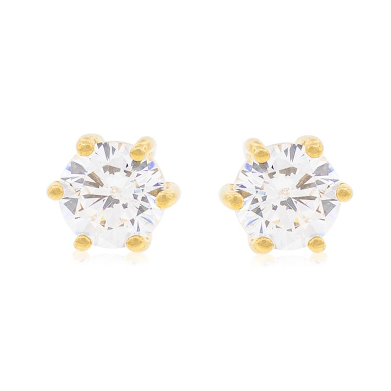 JB JOYAS BARON - Aros de Oro 18kt Circon con 6 Grifas