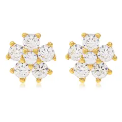 JB JOYAS BARON - Aros de Oro 18kt Flor Cuadrada
