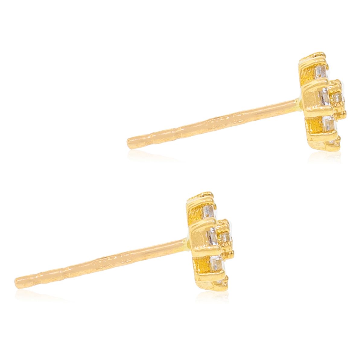 JB JOYAS BARON - Aros de Oro 18kt Flor Cuadrada