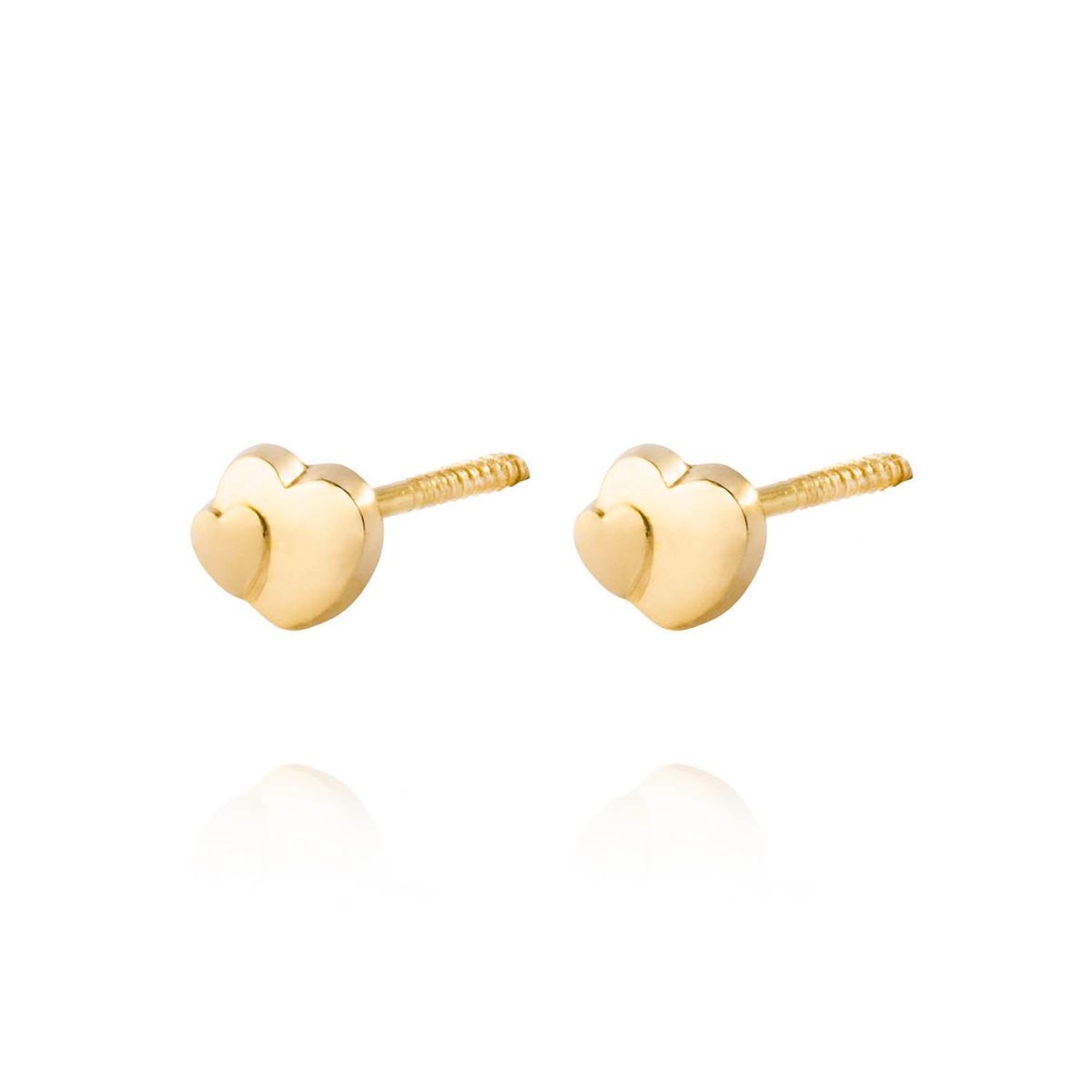 JB JOYAS BARON - Aros de Oro 18kt Doble de Corazon