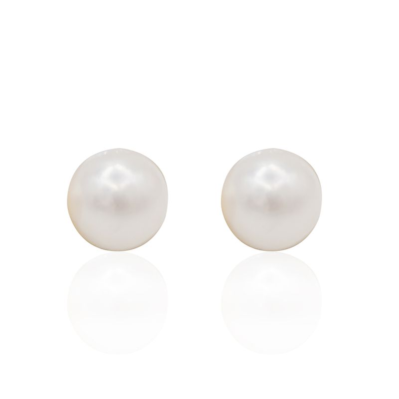 JB JOYAS BARON - Aros de Oro 18kt Perla Cultivada de 8.0mm a 8.5mm