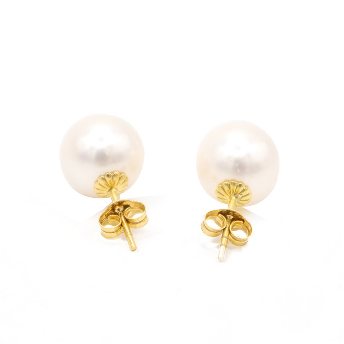 JB JOYAS BARON - Aros de Oro 18kt Perla Cultivada de 8.0mm a 8.5mm