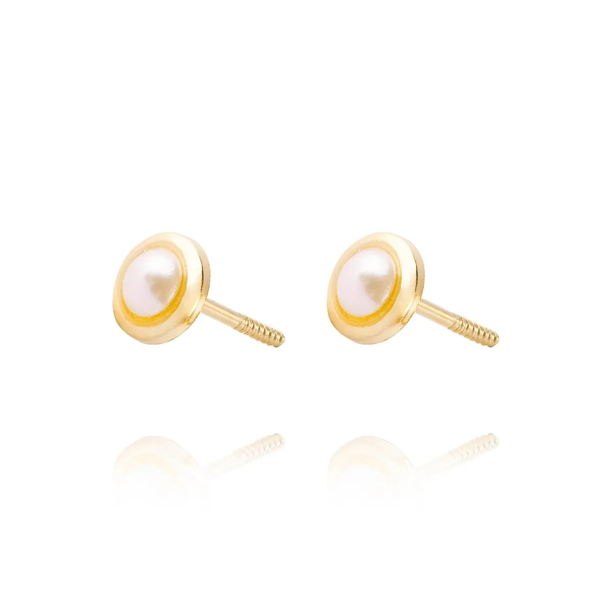JB JOYAS BARON - Aros de Oro 18kt Modelo de 3mm Perla Cultivada