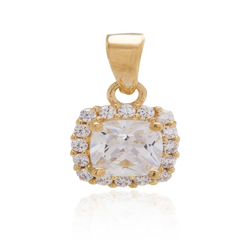 JB JOYAS BARON - Colgante de Oro 18kt Circon Cuadrado