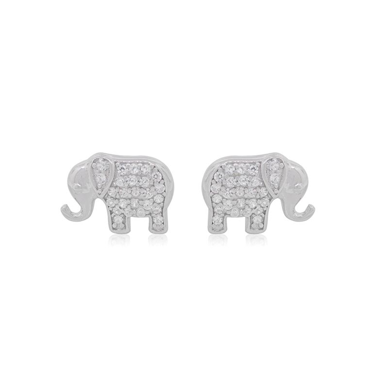 JB JOYAS BARON - Aros de Plata Esterlina 925 Elefante Circon