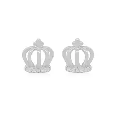 JB JOYAS BARON - Aros de Plata Esterlina 925 Corona con Circonitas