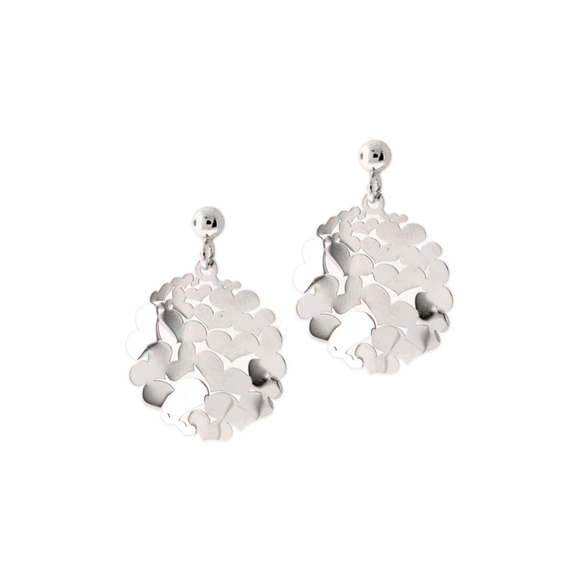 JB JOYAS BARON - Aros de Plata Esterlina 925 Disco de Corazones