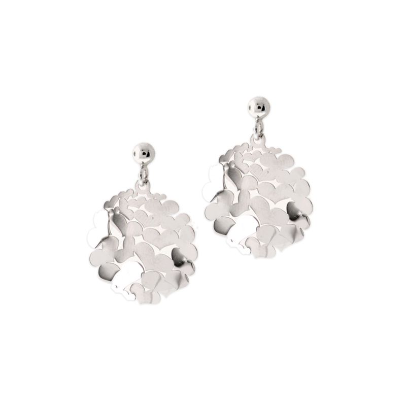 JB JOYAS BARON - Aros de Plata Esterlina 925 Disco de Corazones
