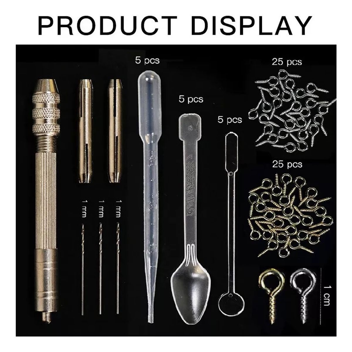 GENERICO - Kit Molde Silicona Resina Uv Inicio Collar Llavero Aros 82pc