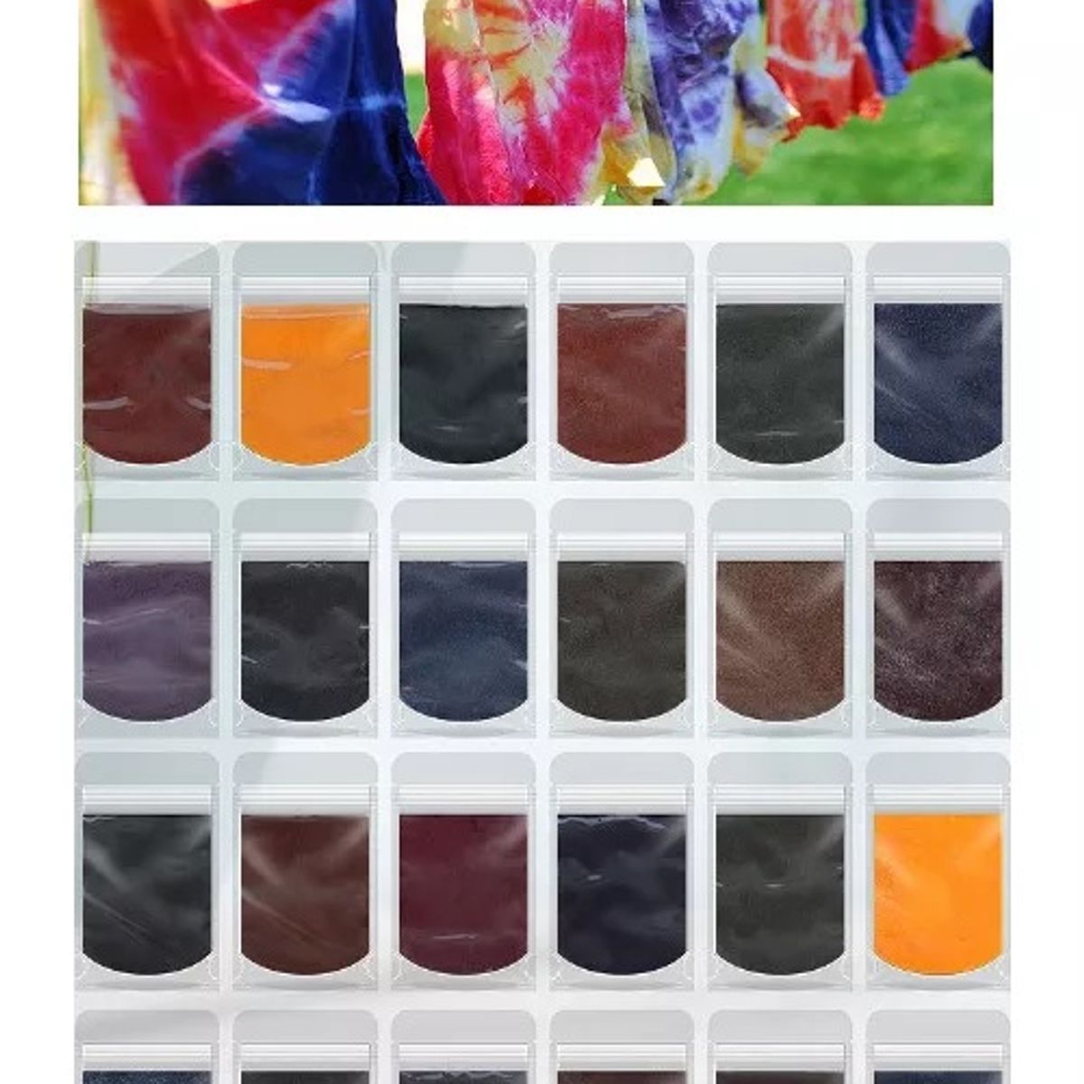 GENERICO - Anilinas Tie Dye 24 Colores 10gr Cu. Teñido Colores Vivos