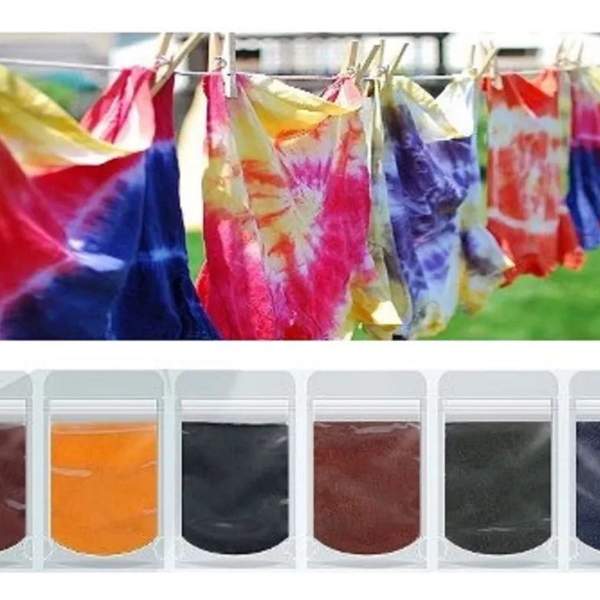 GENERICO - Anilinas Tie Dye 6 Colores 10gr Cu. Teñido Colores Vivos