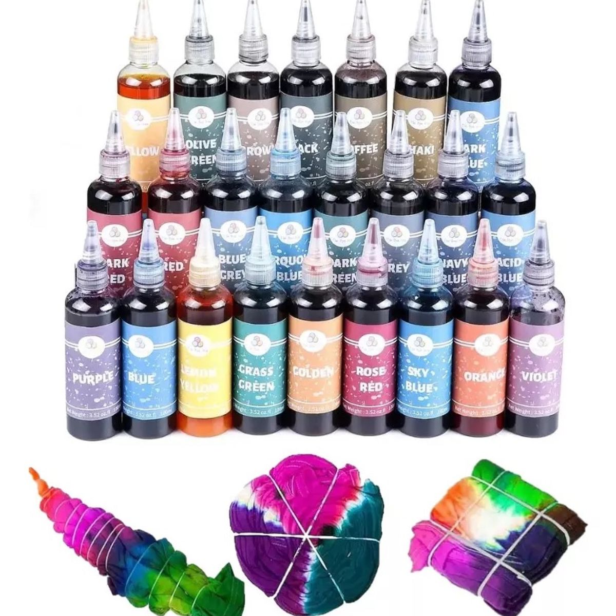 GENERICO - Anilinas Tie Dye 24 Colores 100ml Cu. Teñido Colores Vivos