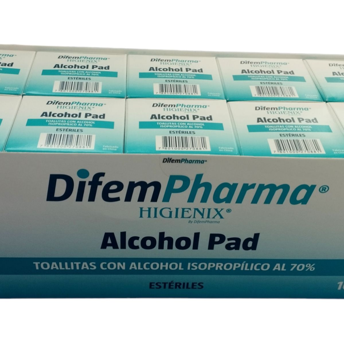 DIFEM - Alcohol Pads Difem Display 10 Cajas 100 unidades C/U