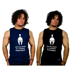 PALIKOS FITNESS - 2 Poleras Deportivas 95% algodon y 5% spandex Musculosa