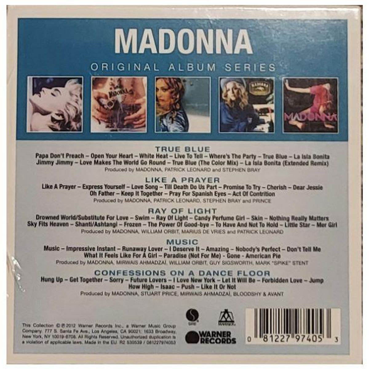 HITWAY MUSIC - MADONNA - ORIGINAL ALBUMS SERIES (5CD) - CD HITWAY MUSIC