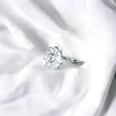 GENERICO - Anillo de Plata Flor Amapola Circón