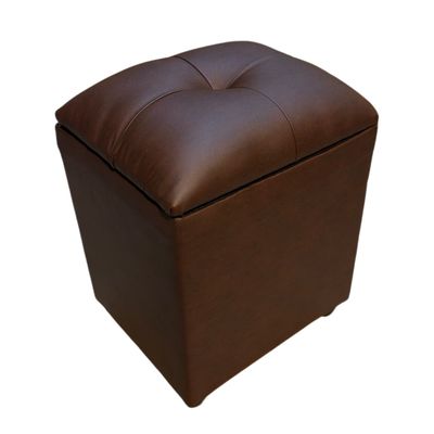 Imagen 2 del producto Pouf Baul chocolate Eco Cuero 40x33x45 Rimar