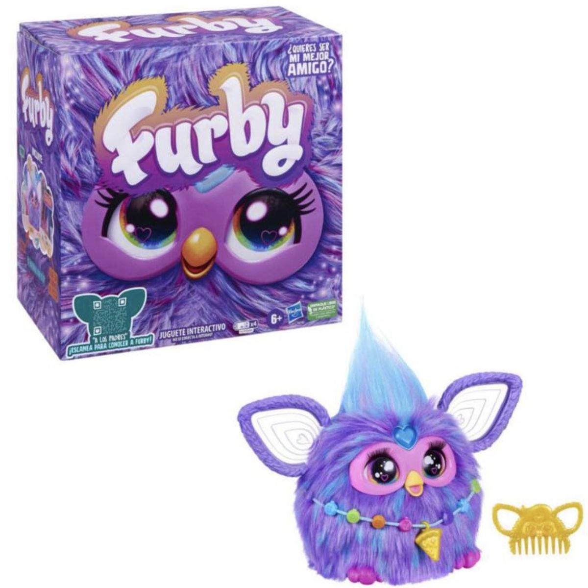 HASBRO - Peluche Furby Morado Interactivo - Hasbro