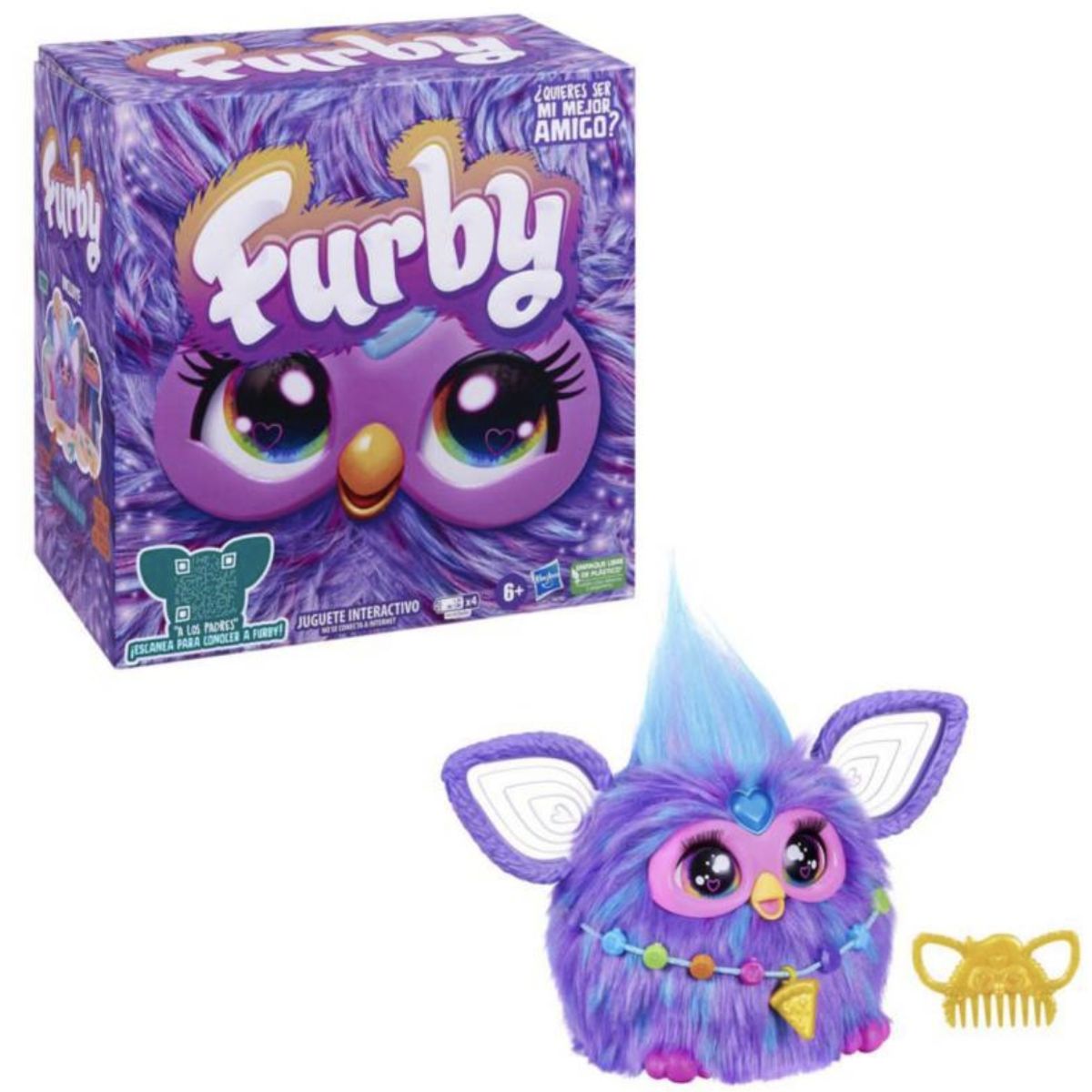 HASBRO - Peluche Furby Morado Interactivo - Hasbro