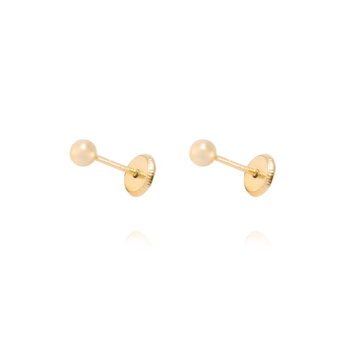 JB JOYAS BARON - Aros de Oro 9kt Bolita Solida 3mm