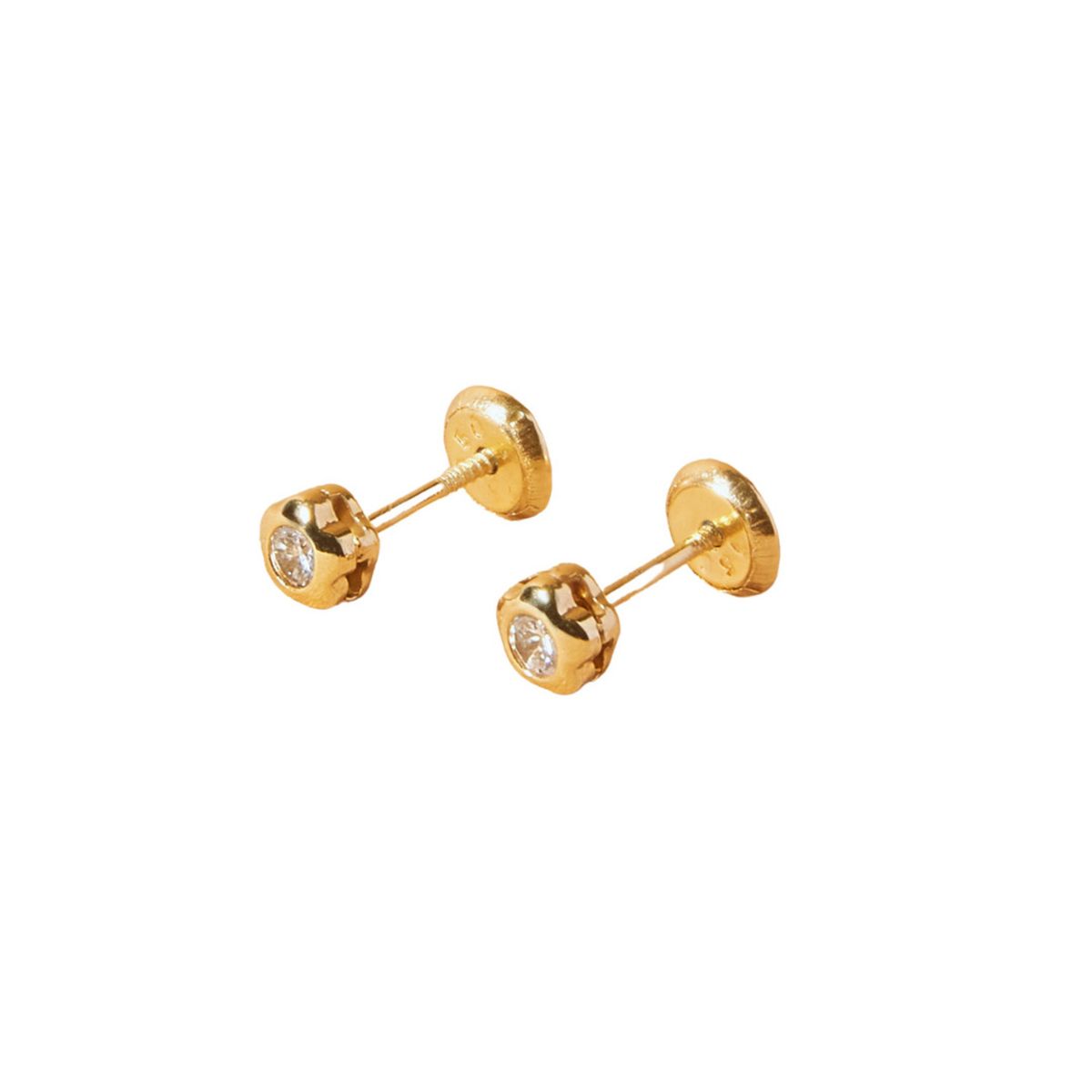 JB JOYAS BARON - Aros de Oro 9kt Flor Circonita