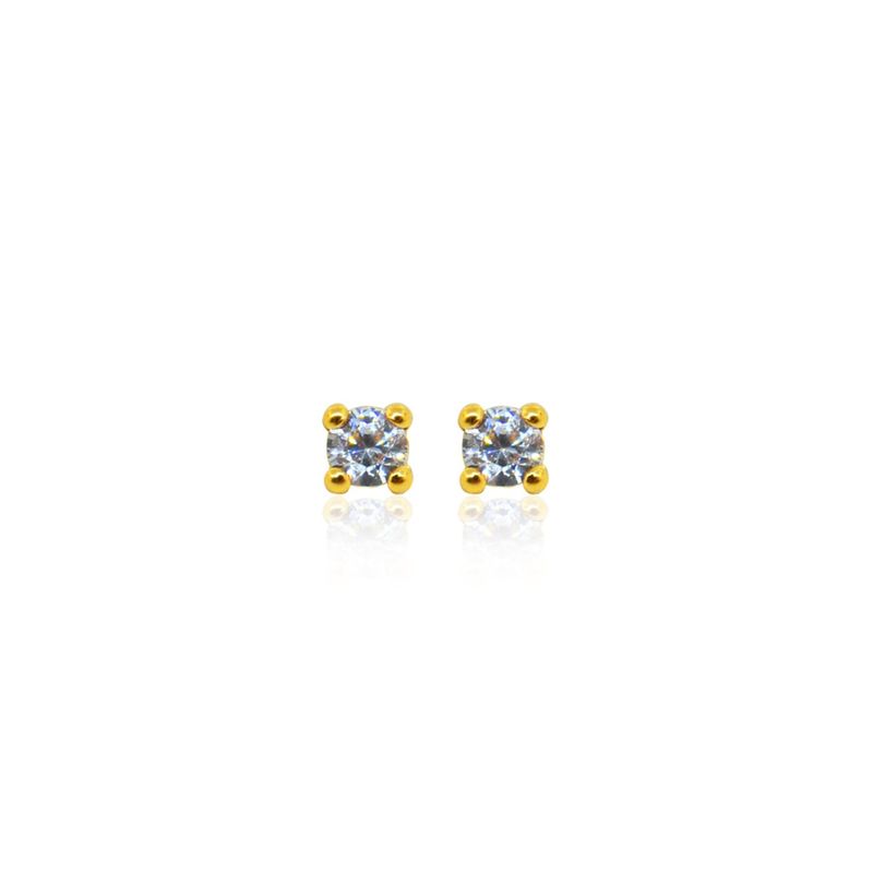 JB JOYAS BARON - Aros de Oro 9kt Circonitas Punto 2,5mm