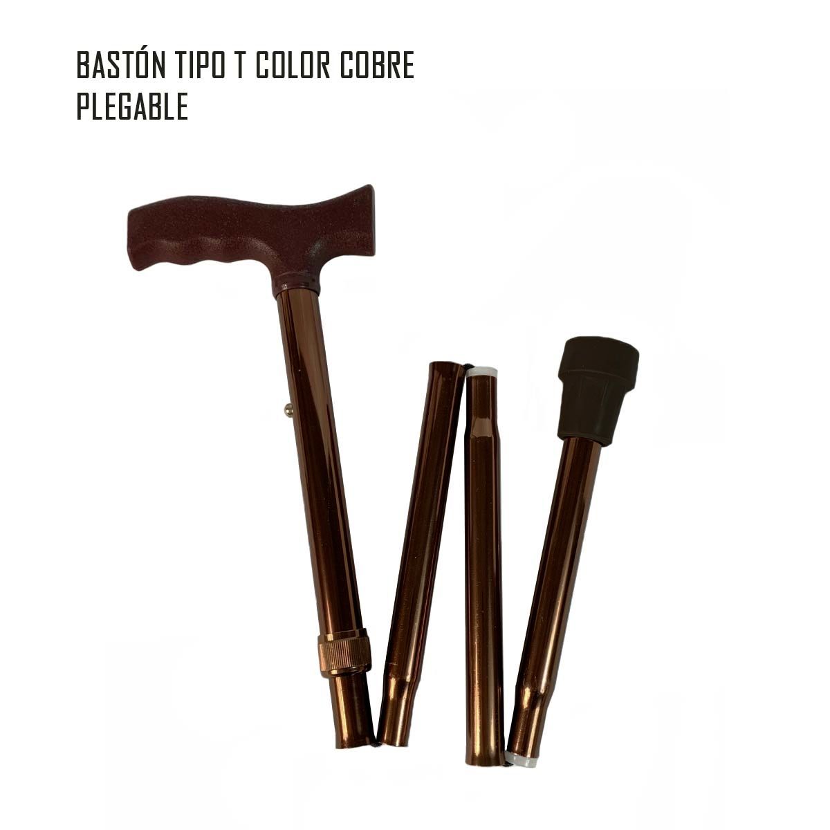 GENERICO - Bastón Plegable Ortopédico de Bronce Regulable En Altura Mango T
