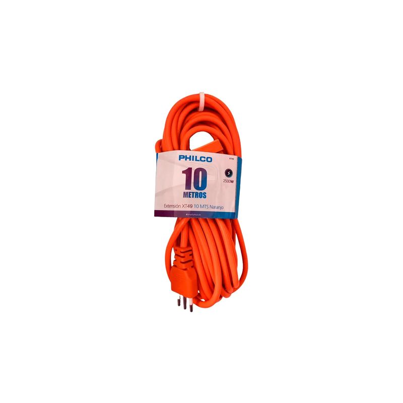 PHILCO - Extension de corriente 10 mts Philco XT49 10MTS Naranjo