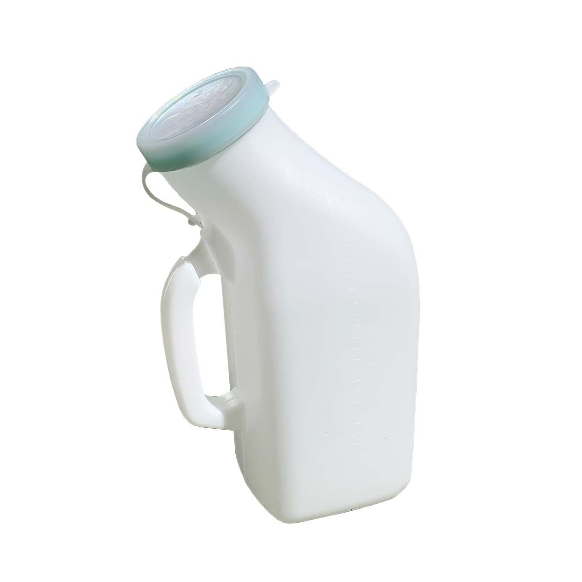 ONEDER - Pato Urinario Masculino Con Tapa y Mango Blanco