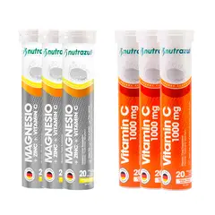NUTRAZUL - Magnesio 350 mg + Zinc (3) + Vitamina C 1000 mg (3) - Pack 6 unidades..