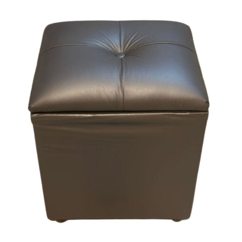 GENERICO - Pouf Baul Gris oscuro Eco Cuero 40x33x50 Rimar