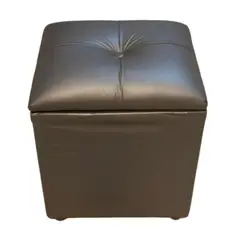 GENERICO - Pouf Baul Gris oscuro Eco Cuero 40x33x45 Rimar