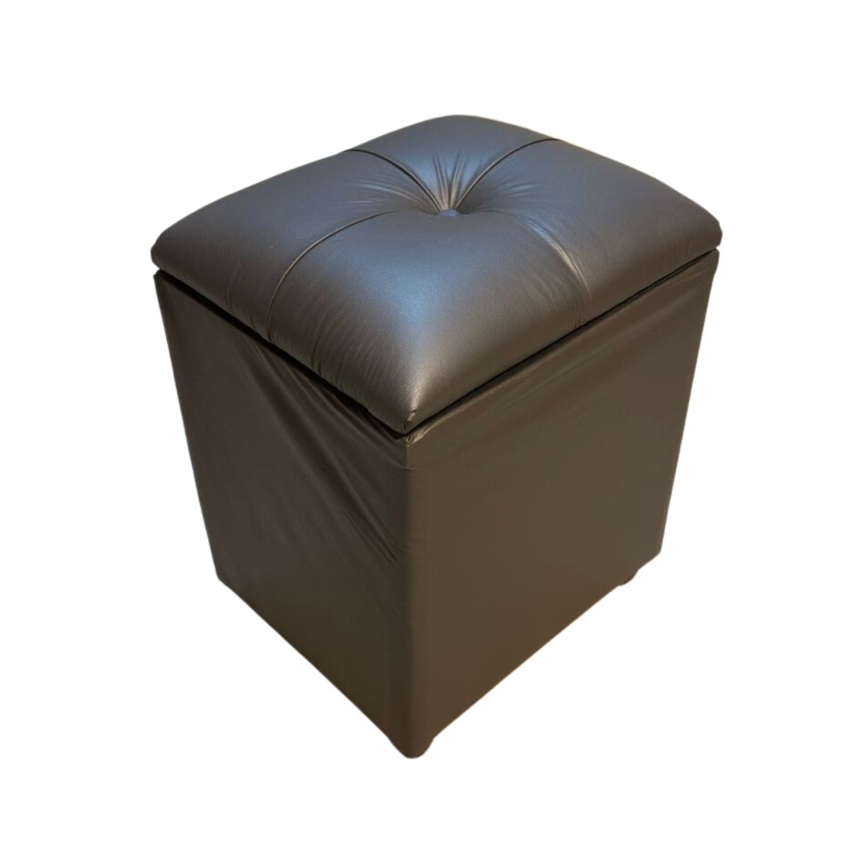 GENERICO - Pouf Baul Gris oscuro Eco Cuero 40x33x45 Rimar