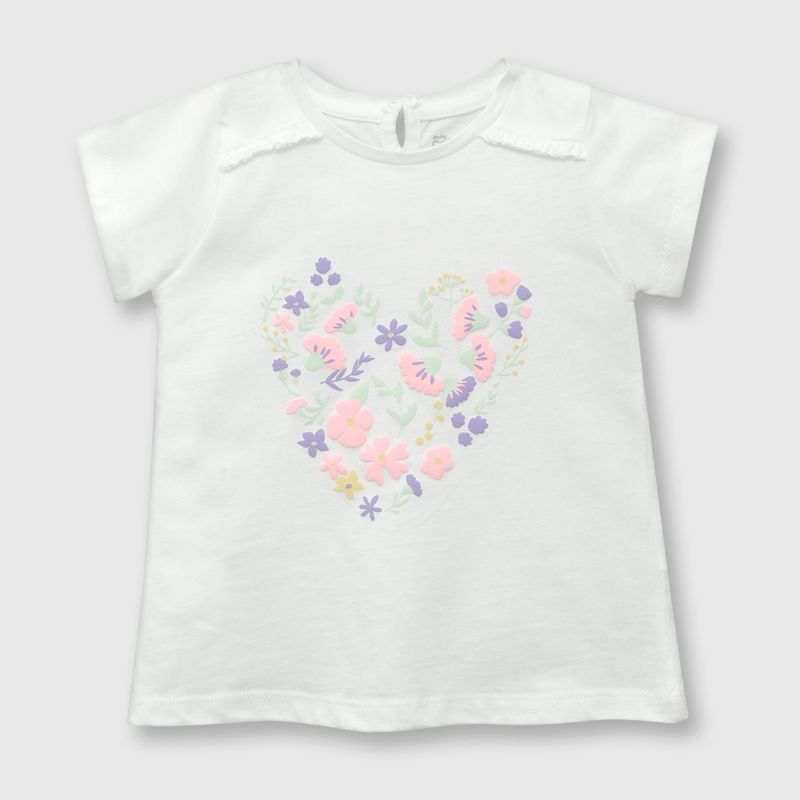 COLLOKY - Polera de bebé niña corazon off white (3 a 36 meses) 24 meses