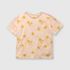 COLLOKY - Polera de niña flores rose (2 a 12 años) 3-4 Años