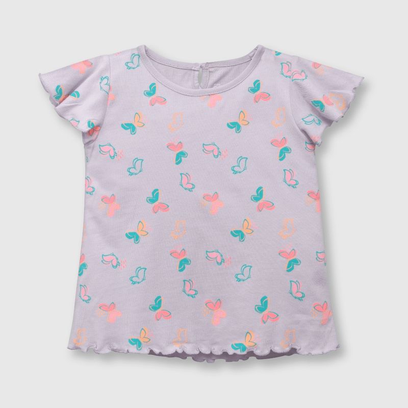 COLLOKY - Polera de bebé niña mariposas lila (3 a 36 meses) 12-18 meses