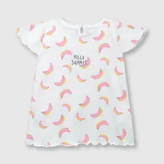 COLLOKY - Polera de bebé niña platanos blanco / white (3 a 36 meses) 3-6 meses