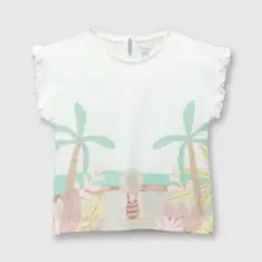 COLLOKY - Polera de bebé niña tropical off white (3 a 36 meses) 18-24 meses