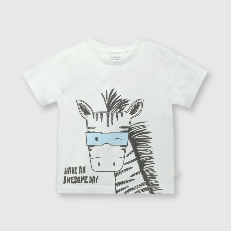 COLLOKY - Polera de bebé niño cebra off white (3 a 36 meses) 3-6 meses
