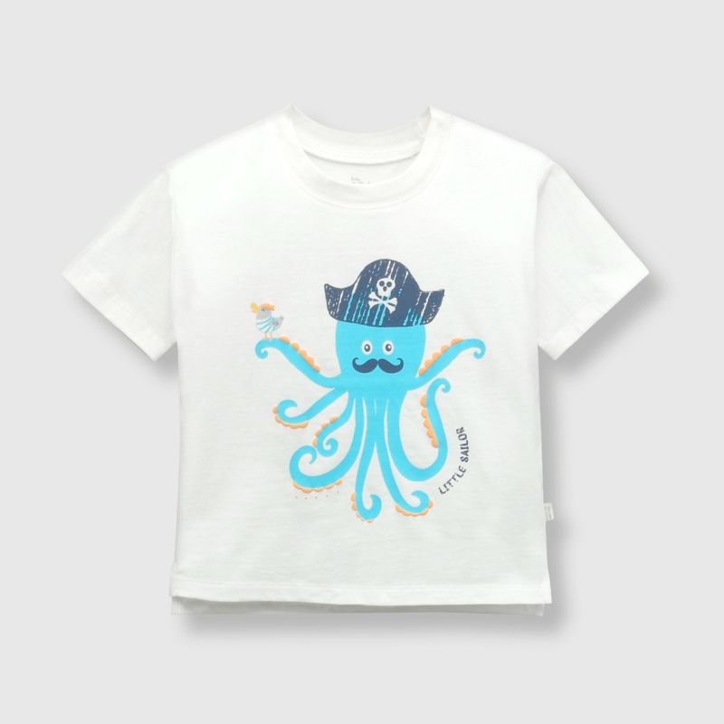 COLLOKY - Polera de bebé niño pulpo off white (3 a 36 meses) 36 meses
