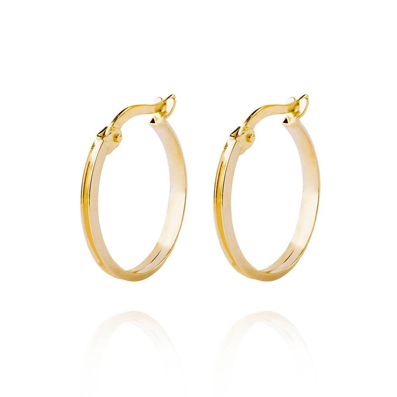 JB JOYAS BARON - Aros de Oro 18kt Argollas de Bitono Biselada
