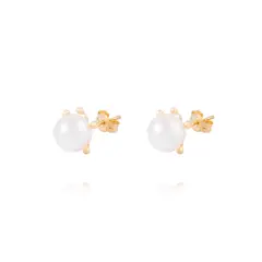 JB JOYAS BARON - Aros de Oro 18kt PC Perla de 7,0mm