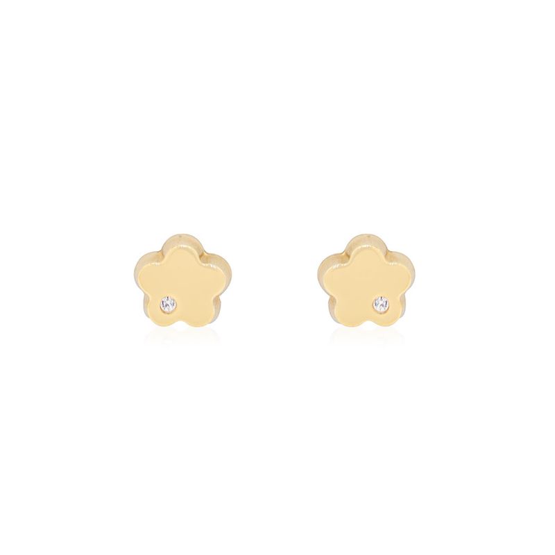 JB JOYAS BARON - Aros de Oro 18kt Circonitas Flor