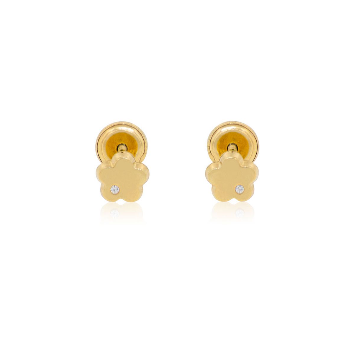 JB JOYAS BARON - Aros de Oro 18kt Circonitas Flor