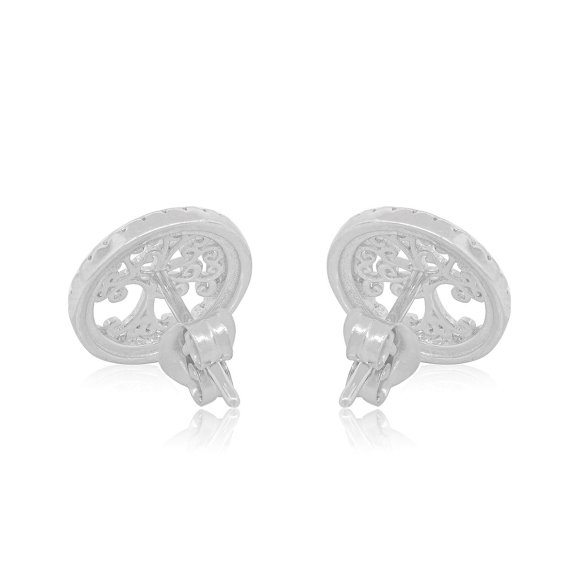 JB JOYAS BARON - Aros de Plata Esterlina 925 Arbol de la Vida Circon