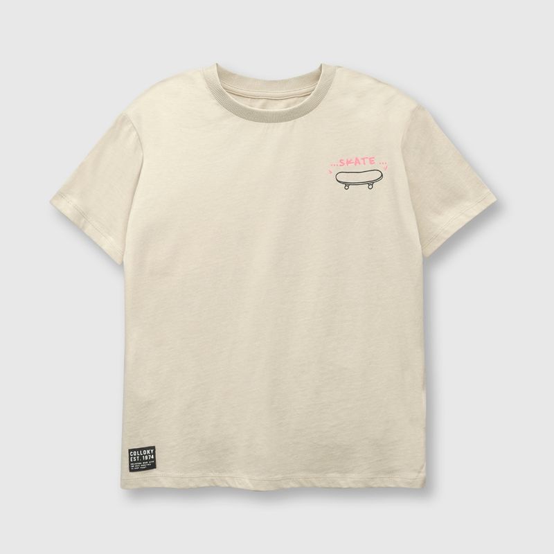 COLLOKY - Polera de niño skate avena (2 a 12 años) 2-3 Años