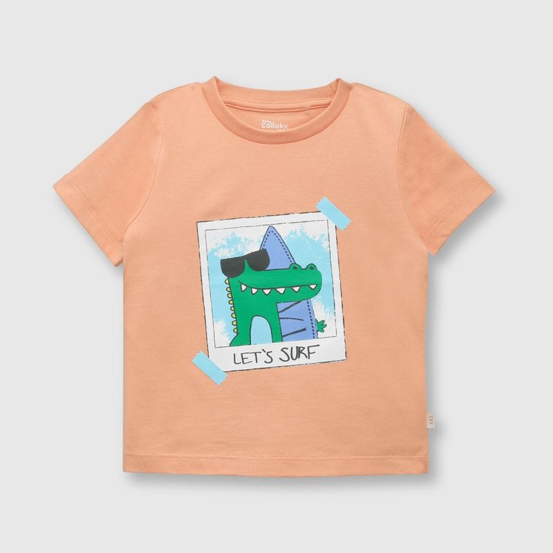 COLLOKY - Polera de bebé niño cocodrilo orange / naranjo (3 a 36 meses) 36 meses