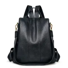 GENERICO - Mochila Antirrobo Cuero Pu Elegante A La Moda Para Mujer