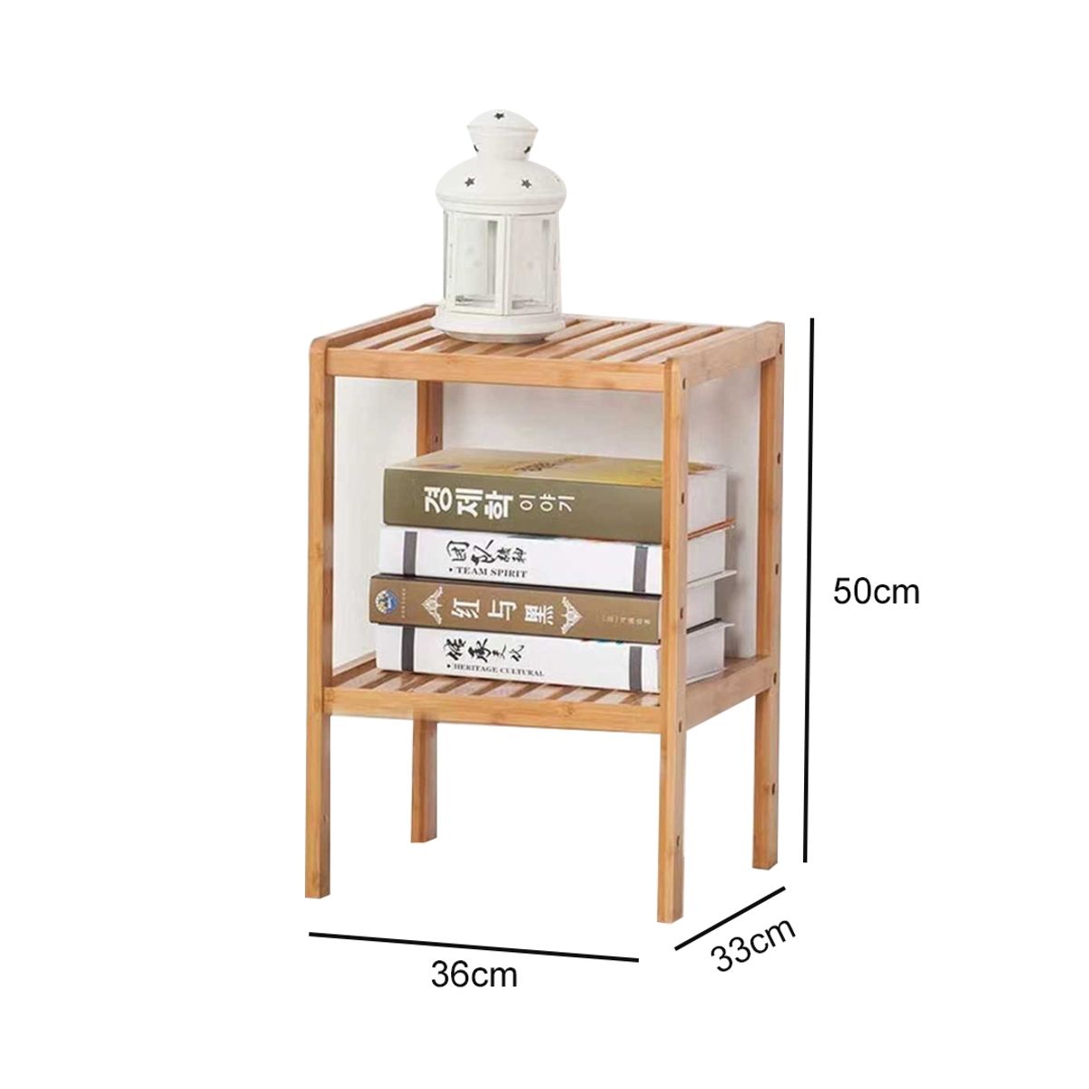 NEWTREE - Estante Repisa de Bambú 2 Pisos 36x33x50cm