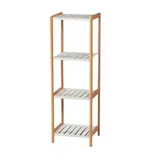NEWTREE - Mueble Organizador Estante Repisa de Bambú 4 Niveles 40x30x110cm